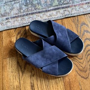 Great condition Vince blue slide sandals